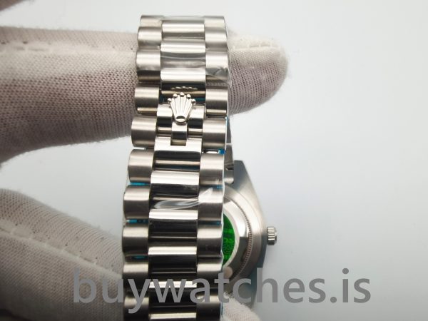Rolex Day-Date 218349 Férfi 41 mm-es fekete gyémánt automata órával