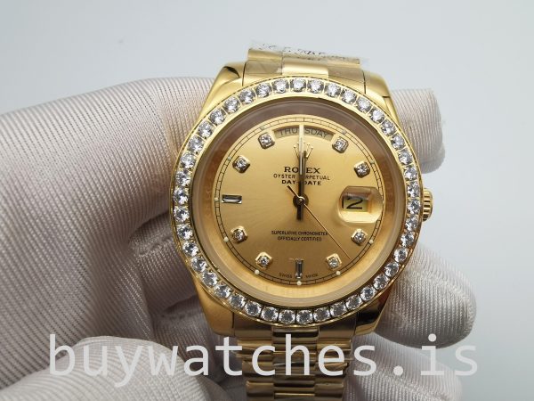 Rolex Day-Date 128348rbr 36 mm arany gyémántokkal Unisex automatikus karóra