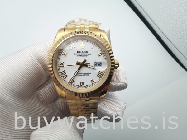 Rolex Datejust 126333 Férfi 41 mm-es rozsdamentes acél fehér automata óra