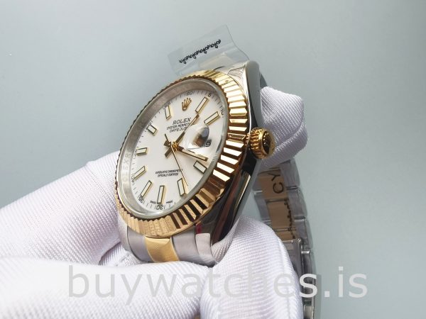 Rolex Datejust Oyster White Stk Asian 2813 Férfi fehér automata óra