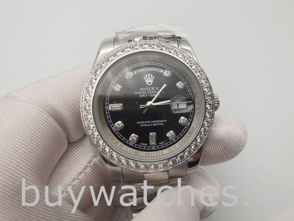 Rolex Day-Date 228349RBR Férfi 40 mm-es fekete tárcsás automata óra