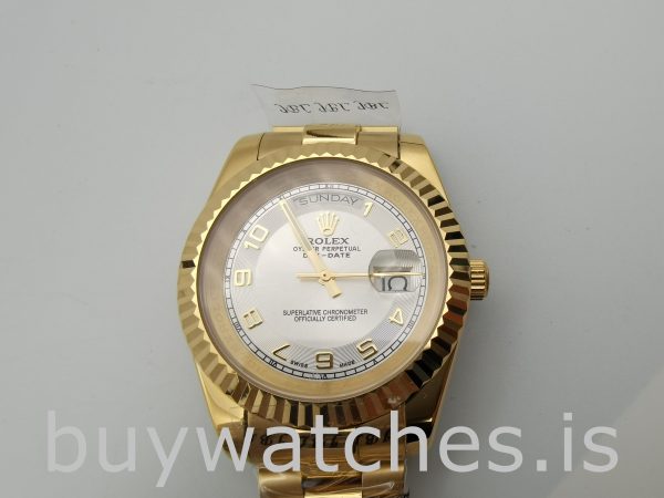Rolex Day-Date II 218238 Férfi 41 mm-es ezüst tárcsás automata óra