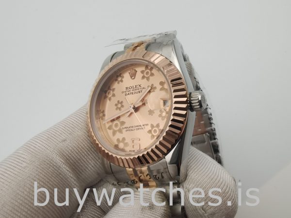 Rolex Datejust 178271 Unisex 31 mm-es rózsaszín virágos tárcsás automata óra